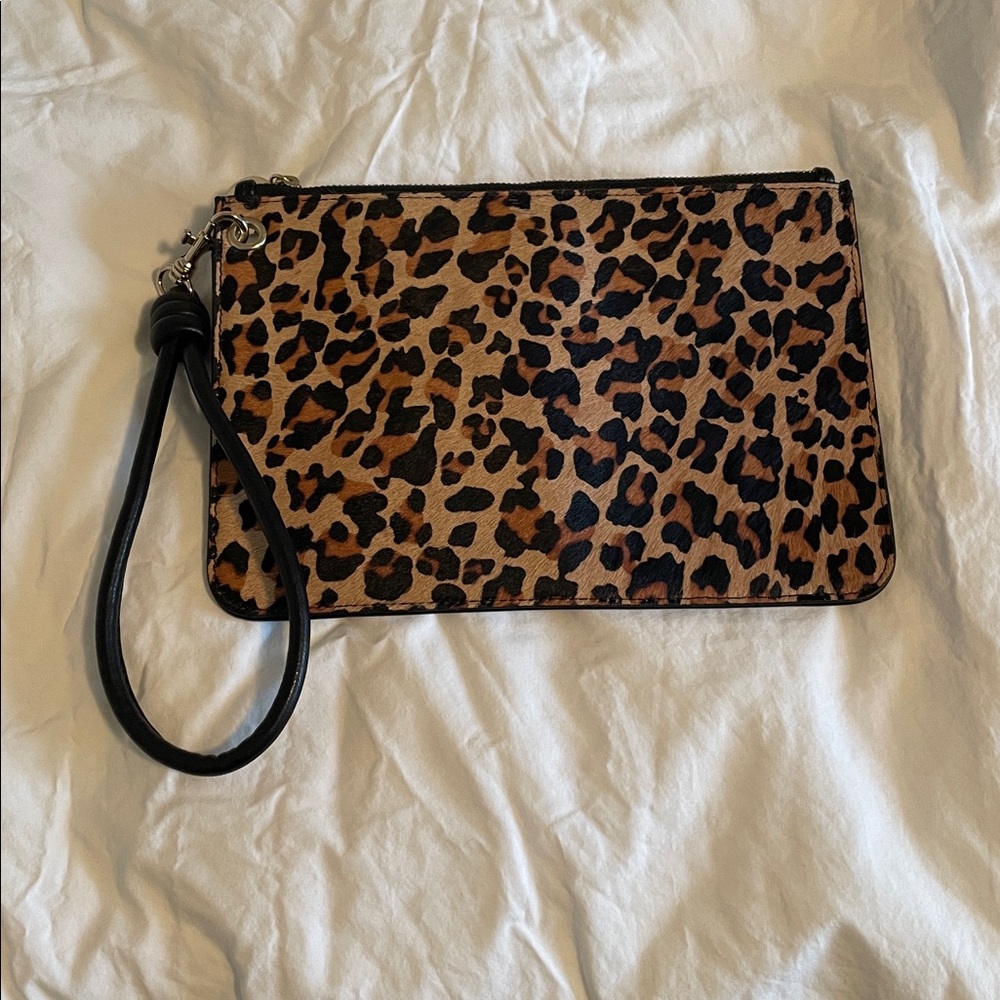 LOFT Leopard Print Wristlet Clutch